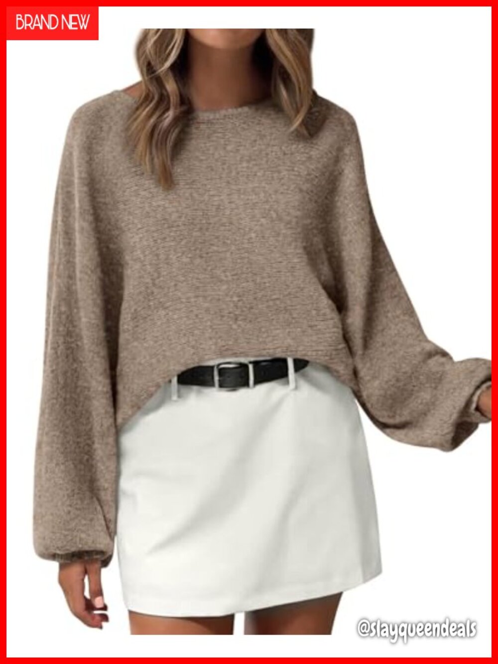 Oversized Boat Neck Sweater Batwing Long Sleeve Pullover Cozy